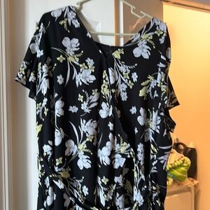 Flower, colorful dress wrap known as a handkerchief dress Size XXL